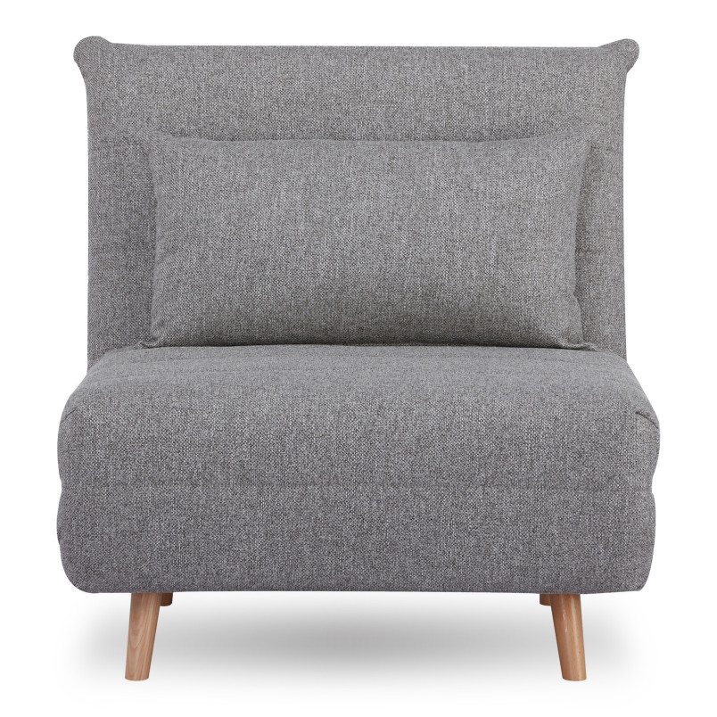 Fotel z poduszką i funkcją spania Marlow 82cm szary / brzoza House Nordic