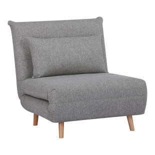 Fotel z poduszką i funkcją spania Marlow 82cm szary / brzoza House Nordic
