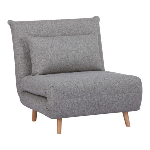 Fotel z poduszką i funkcją spania Marlow 82cm szary / brzoza House Nordic