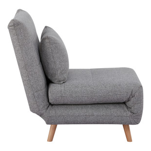 Fotel z poduszką i funkcją spania Marlow 82cm szary / brzoza House Nordic