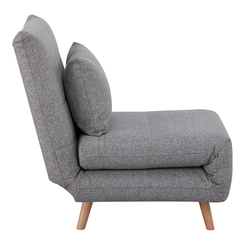 Fotel z poduszką i funkcją spania Marlow 82cm szary / brzoza House Nordic