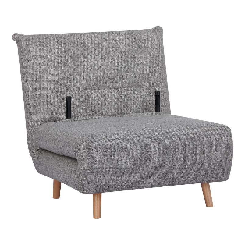 Fotel z poduszką i funkcją spania Marlow 82cm szary / brzoza House Nordic