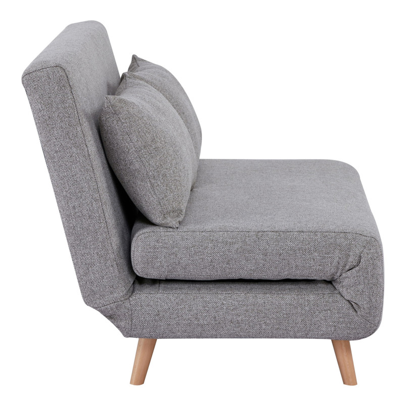 Sofa 2 osobowa rozkładana z poduszkami Marlow 140cm szary / brzoza House Nordic