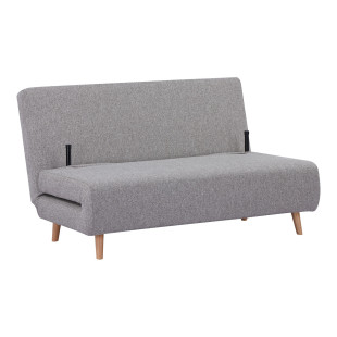 Sofa 2 osobowa rozkładana z poduszkami Marlow 140cm szary / brzoza House Nordic