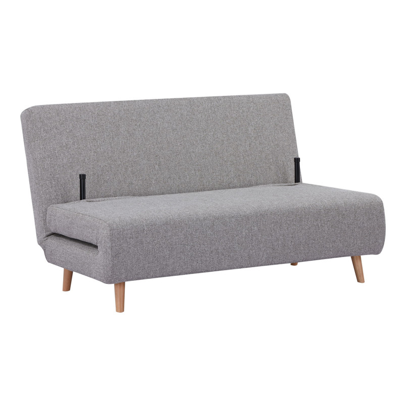 Sofa 2 osobowa rozkładana z poduszkami Marlow 140cm szary / brzoza House Nordic