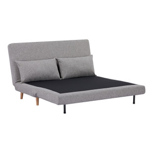 Sofa 2 osobowa rozkładana z poduszkami Marlow 140cm szary / brzoza House Nordic