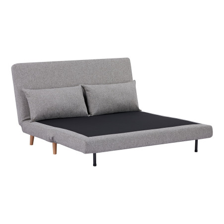 Sofa 2 osobowa rozkładana z poduszkami Marlow 140cm szary / brzoza House Nordic
