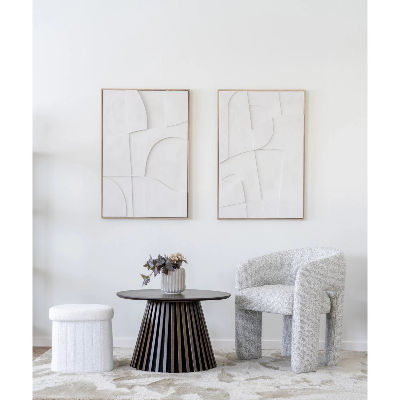 Pufa ze schowkiem tkanian teddy Medford 42,5 biała House Nordic