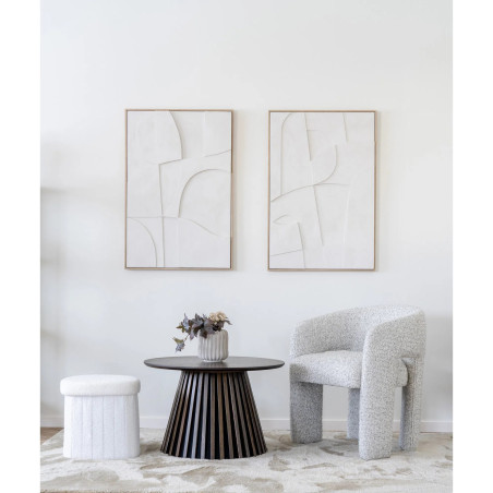 Pufa ze schowkiem tkanian teddy Medford 42,5 biała House Nordic