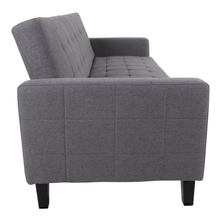 Sofa rozkładana pikowana na nóżkach Milton 204cm ciemny szary / czarne nogi House Nordic