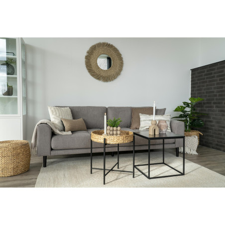 Stolik pomocniczy z tacą boho Naro 50cm hiacynt wodny / czarny House Nordic