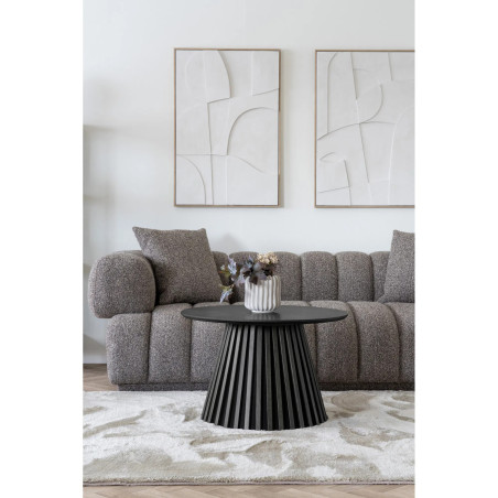 Stolik kawowy fornirowany na podstawie z lameli Osaka 70cm dąb czarny House Nordic