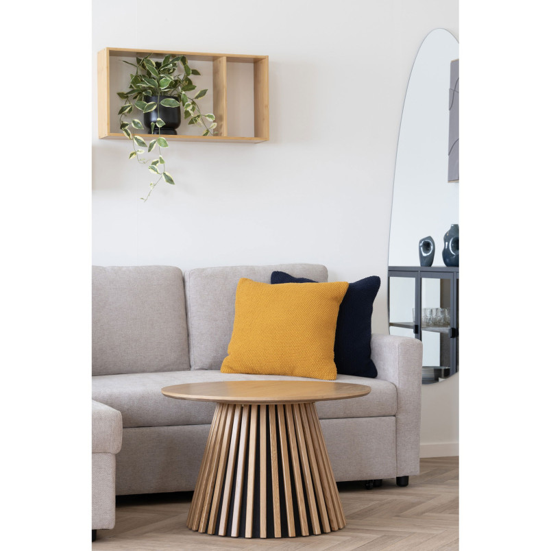 Stolik kawowy fornirowany na podstawie z lameli Osaka 70cm dąb naturalny House Nordic