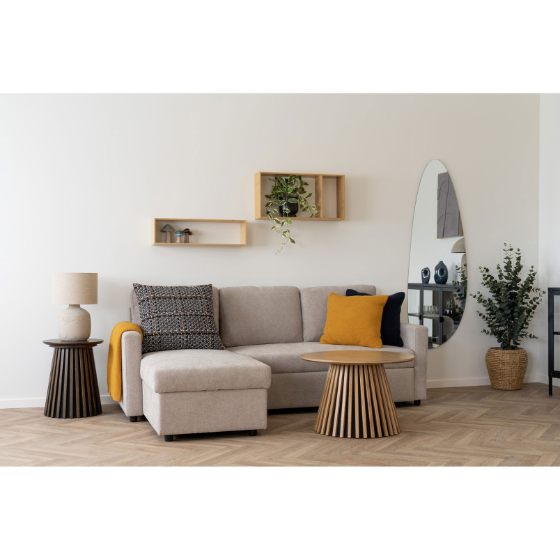 Stolik kawowy fornirowany na podstawie z lameli Osaka 70cm dąb naturalny House Nordic