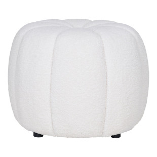 Pufa tapicerowana z przeszyciem Paisley 48cm biała House Nordic