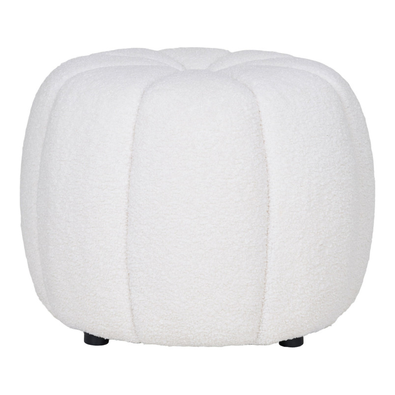 Pufa tapicerowana z przeszyciem Paisley 48cm biała House Nordic