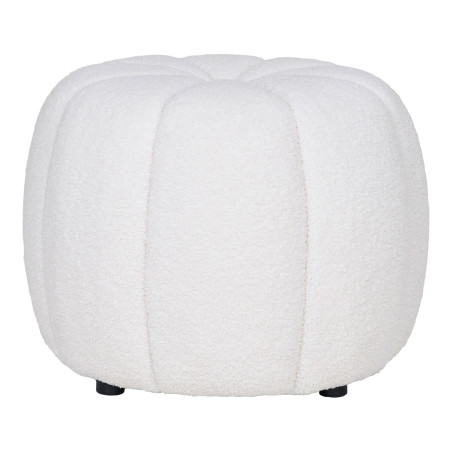 Pufa tapicerowana z przeszyciem Paisley 48cm biała House Nordic