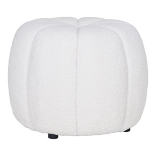 Pufa tapicerowana z przeszyciem Paisley 48cm biała House Nordic