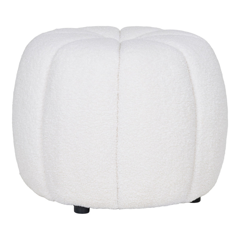 Pufa tapicerowana z przeszyciem Paisley 48cm biała House Nordic