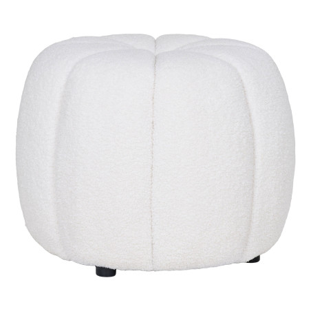 Pufa tapicerowana z przeszyciem Paisley 48cm biała House Nordic