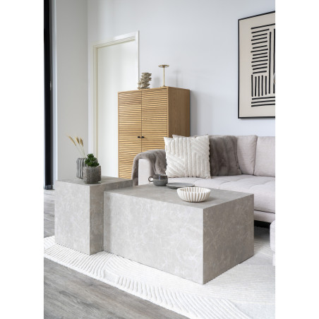 Stolik kawowy bryła Prague 60x80x40cm szary marmur House Nordic