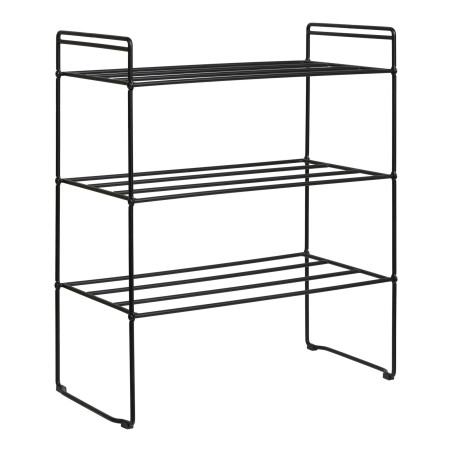 Półka metalowa na buty - 3 poziomy Swansea 60x49,5x25cm czarna House Nordic
