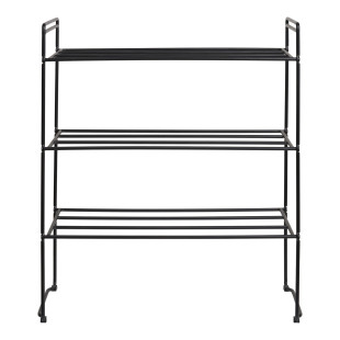 Półka metalowa na buty - 3 poziomy Swansea 60x49,5x25cm czarna House Nordic