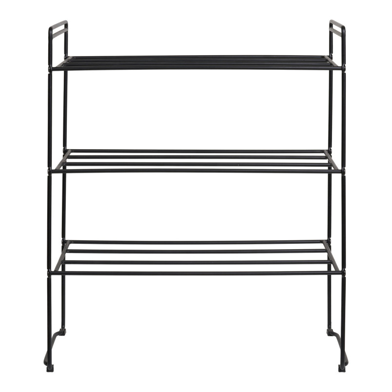 Półka metalowa na buty - 3 poziomy Swansea 60x49,5x25cm czarna House Nordic
