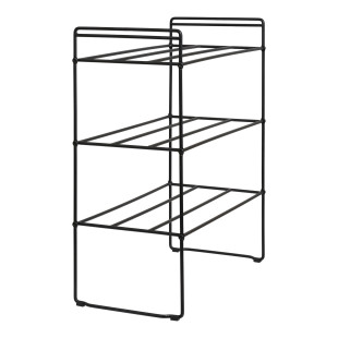 Półka metalowa na buty - 3 poziomy Swansea 60x49,5x25cm czarna House Nordic