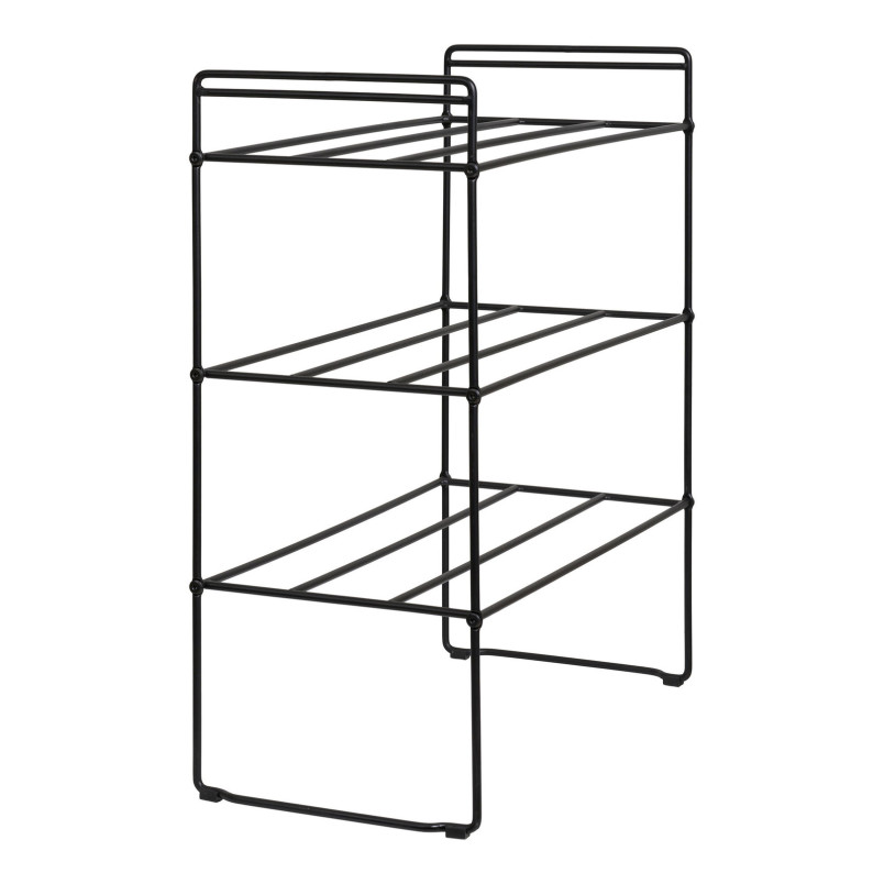 Półka metalowa na buty - 3 poziomy Swansea 60x49,5x25cm czarna House Nordic