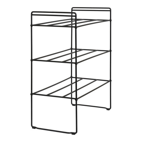 Półka metalowa na buty - 3 poziomy Swansea 60x49,5x25cm czarna House Nordic