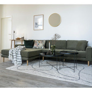 Stolik okrągły szklany z tacą Venezia 70cm czarny House Nordic