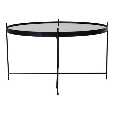 Stolik okrągły szklany z tacą Venezia 70cm czarny House Nordic
