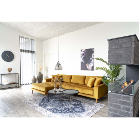 Stolik okrągły szklany z tacą Venezia 70cm czarny House Nordic