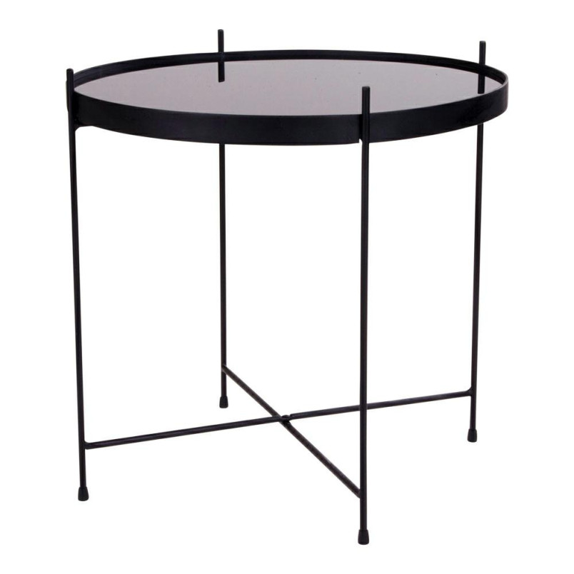 Stolik pomocniczy szklany z tacą Venezia 48cm czarny House Nordic