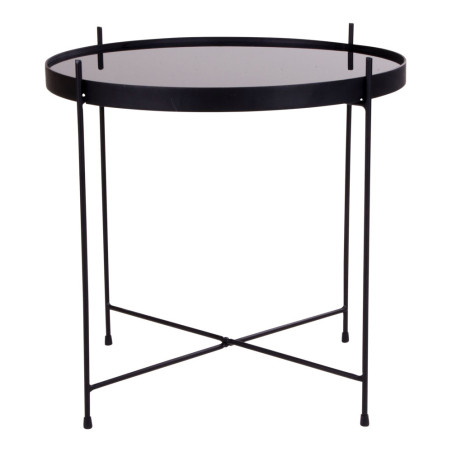 Stolik pomocniczy szklany z tacą Venezia 48cm czarny House Nordic