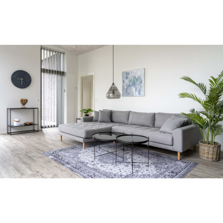 Stolik pomocniczy szklany z tacą Venezia 48cm czarny House Nordic