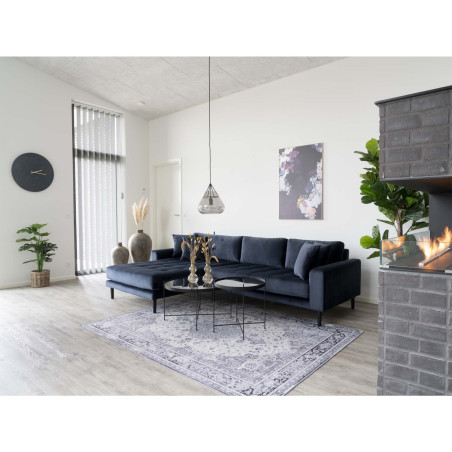 Stolik pomocniczy szklany z tacą Venezia 48cm czarny House Nordic