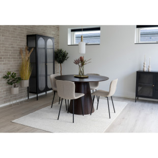 Stół fornirowany okrgły na jednej nodze Bolton 120cm ciemny brąz / orzech House Nordic