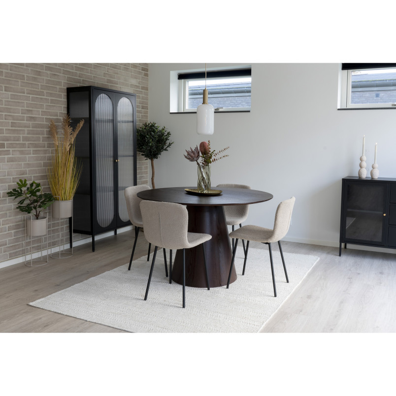 Stół fornirowany okrgły na jednej nodze Bolton 120cm ciemny brąz / orzech House Nordic