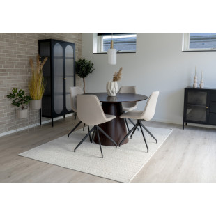 Stół fornirowany okrgły na jednej nodze Bolton 120cm ciemny brąz / orzech House Nordic