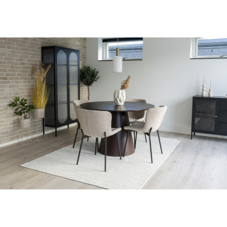 Stół fornirowany okrgły na jednej nodze Bolton 120cm ciemny brąz / orzech House Nordic
