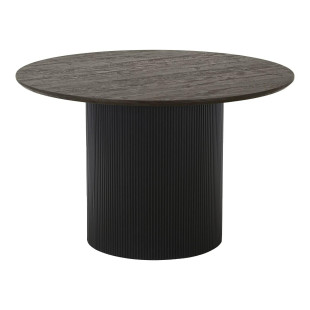 Stół okrągły na ryflowanej podstawie Boavista 120cm brązowy ciemny House Nordic
