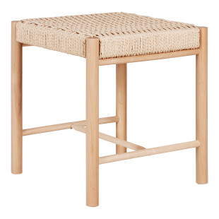 Stołek / taboret drewniany z plecionym siedziskiem Abano 46,5cm House Nordic