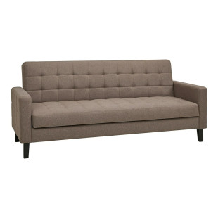 Sofa rozkładana pikowana na nóżkach Milton 204cm brązowy / czarne nogi House Nordic