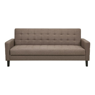 Sofa rozkładana pikowana na nóżkach Milton 204cm brązowy / czarne nogi House Nordic