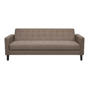 Sofa rozkładana pikowana na nóżkach Milton 204cm brązowy / czarne nogi House Nordic