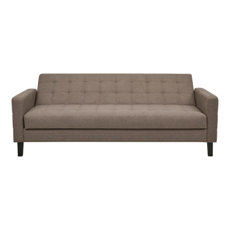 Sofa rozkładana pikowana na nóżkach Milton 204cm brązowy / czarne nogi House Nordic