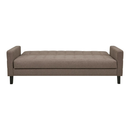 Sofa rozkładana pikowana na nóżkach Milton 204cm brązowy / czarne nogi House Nordic