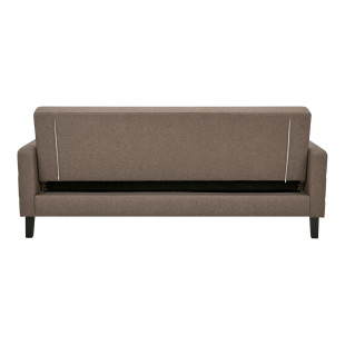 Sofa rozkładana pikowana na nóżkach Milton 204cm brązowy / czarne nogi House Nordic